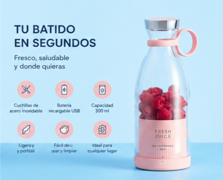 Batidora Portátil para Bebidas al Instante